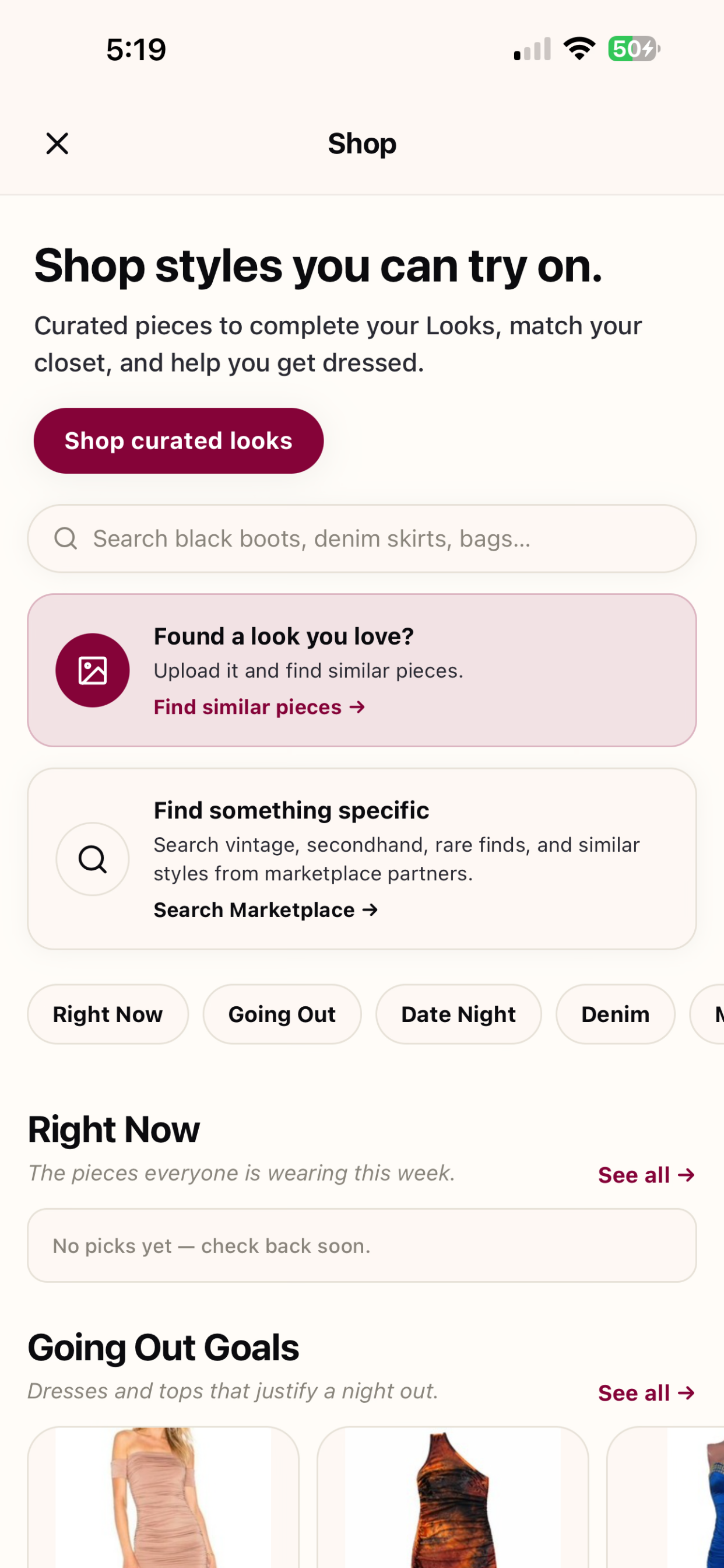 SyncedUp Shop — browse curated styles you can try on before you buy